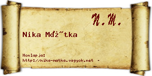 Nika Mátka névjegykártya